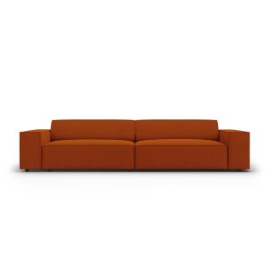 MICADONI Jodie sofa, 3 sder - orange stof og sort plast