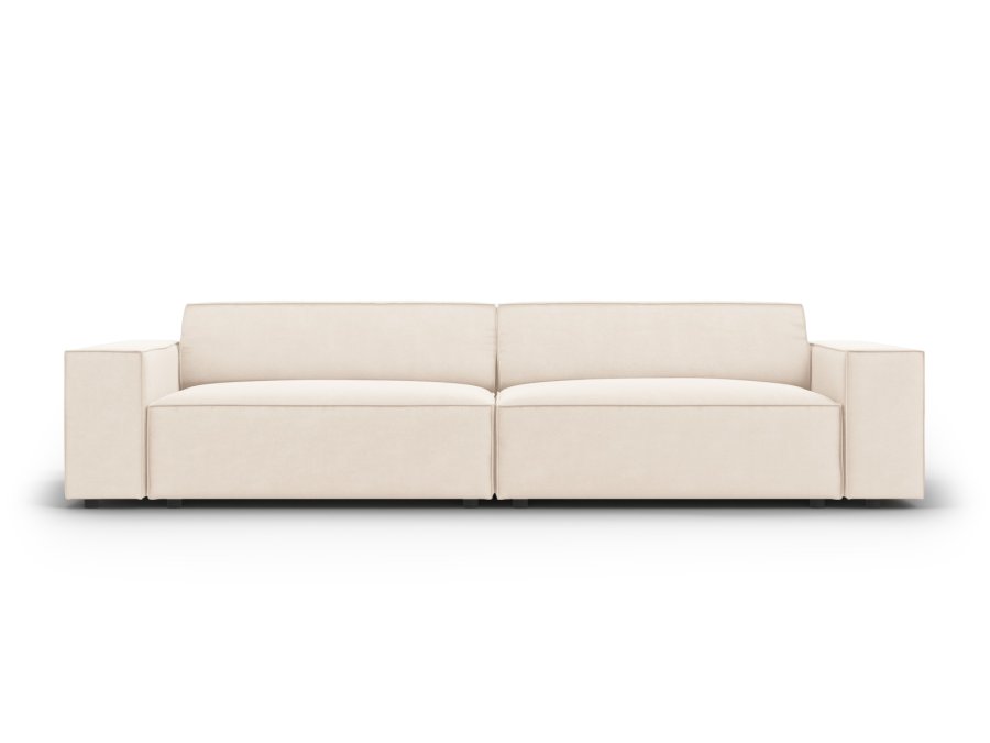 MICADONI Jodie sofa, 4 seter - beige flyel og sort plast