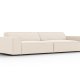 MICADONI Jodie sofa, 4 seter - beige flyel og sort plast