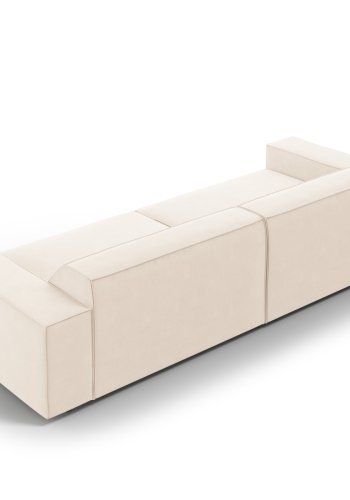 MICADONI Jodie sofa, 4 seter - beige flyel og sort plast