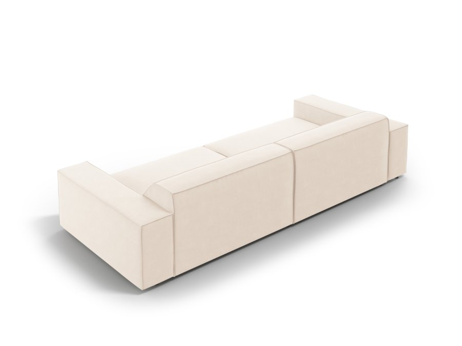 MICADONI Jodie sofa, 4 seter - beige flyel og sort plast