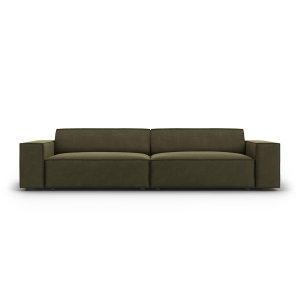 MICADONI Jodie sofa, 4 sder - grn fljl og sort plast