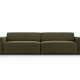 MICADONI Jodie sofa, 4 seter - grnn flyel og sort plast