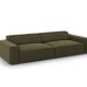 MICADONI Jodie sofa, 4 seter - grnn flyel og sort plast