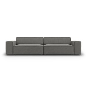 MICADONI Jodie sofa, 4 sder - gr fljl og sort plast