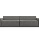 MICADONI Jodie sofa, 4 seter - gr flyel og sort plast