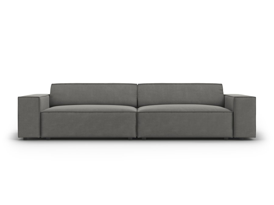MICADONI Jodie sofa, 4 seter - gr flyel og sort plast