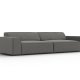 MICADONI Jodie sofa, 4 seter - gr flyel og sort plast