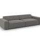 MICADONI Jodie sofa, 4 seter - gr flyel og sort plast
