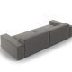 MICADONI Jodie sofa, 4 seter - gr flyel og sort plast