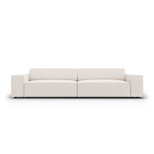 MICADONI Jodie sofa, 4 sder - beige stof og sort plast