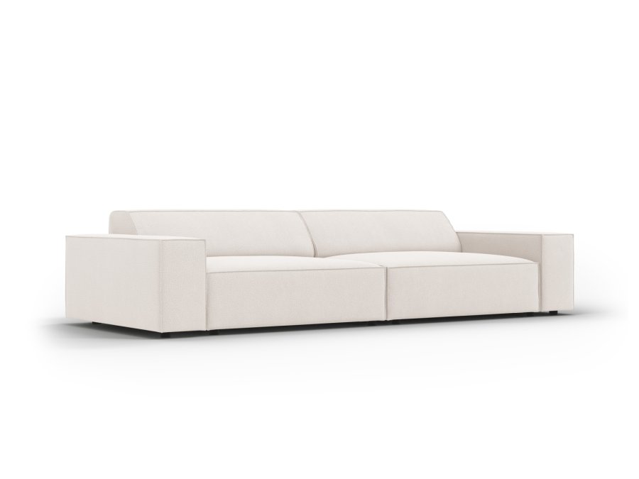 MICADONI Jodie sofa, 4 seter - beige stoff og sort plast