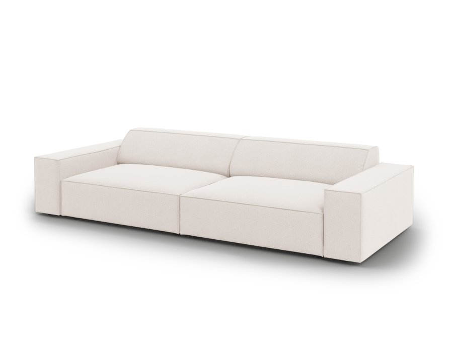 MICADONI Jodie sofa, 4 seter - beige stoff og sort plast