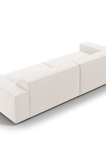 MICADONI Jodie sofa, 4 seter - beige stoff og sort plast