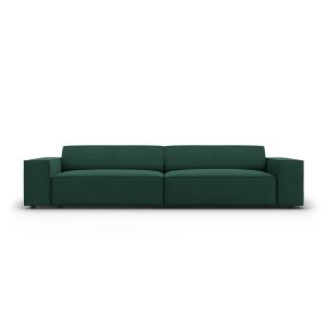 MICADONI Jodie sofa, 4 sder - grn stof og sort plast