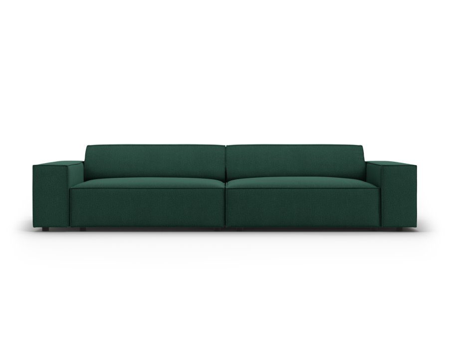 MICADONI Jodie sofa, 4 seter - grnt stoff og sort plast