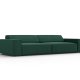 MICADONI Jodie sofa, 4 seter - grnt stoff og sort plast