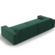 MICADONI Jodie sofa, 4 seter - grnt stoff og sort plast