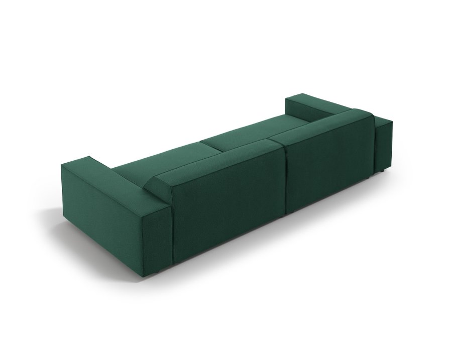 MICADONI Jodie sofa, 4 seter - grnt stoff og sort plast