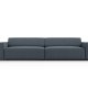MICADONI Jodie sofa, 4 seter - bltt stoff og sort plast
