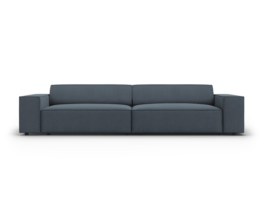 MICADONI Jodie sofa, 4 seter - bltt stoff og sort plast