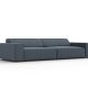 MICADONI Jodie sofa, 4 seter - bltt stoff og sort plast