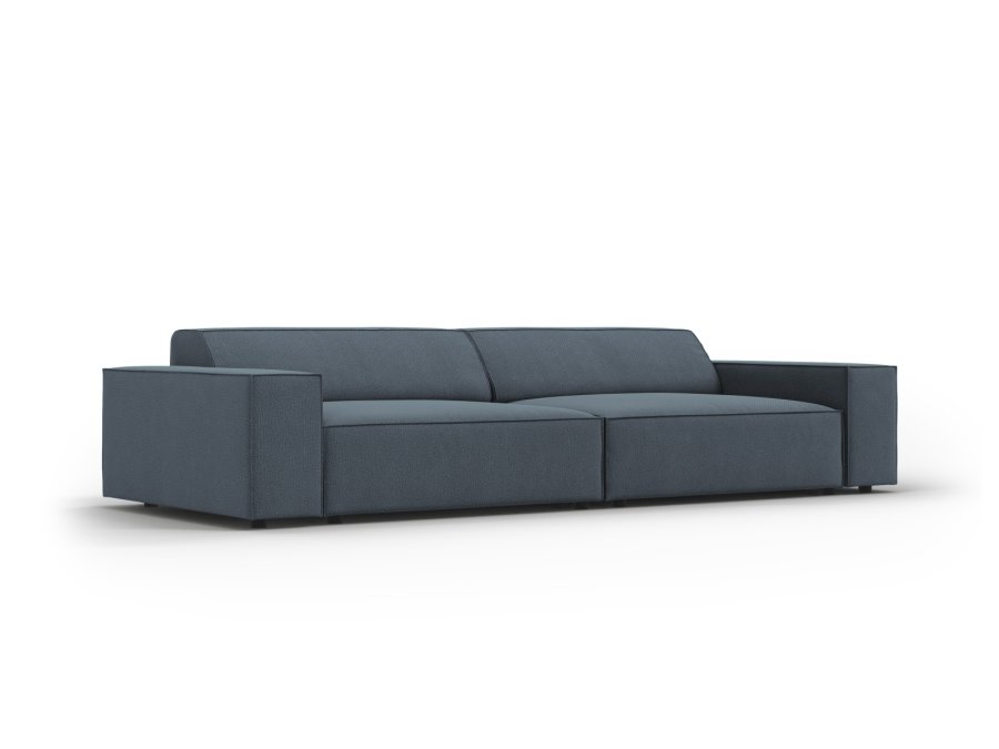 MICADONI Jodie sofa, 4 seter - bltt stoff og sort plast