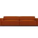MICADONI Jodie sofa, 4 seter - oransje stoff og sort plast