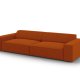 MICADONI Jodie sofa, 4 seter - oransje stoff og sort plast