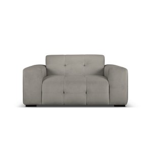 MICADONI Kendal sofa, 2 sder - antracitgr fljl og sort bgetr
