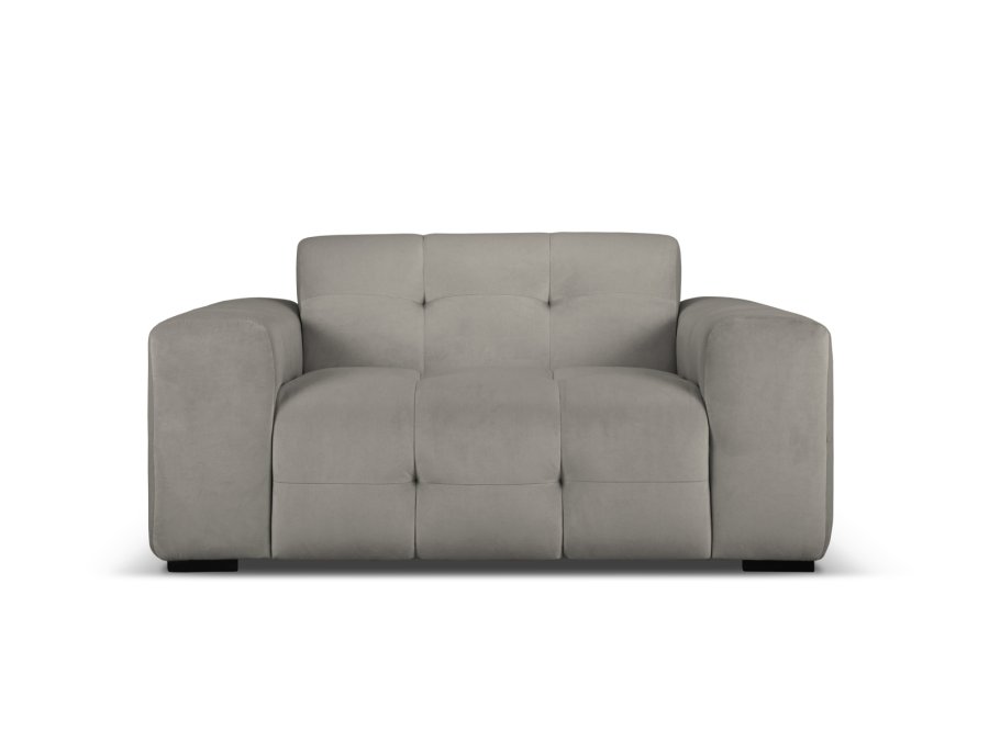 MICADONI Kendal sofa, 2 seter - antrasittgr flyel og svart bketre