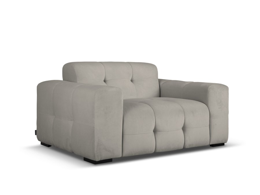MICADONI Kendal sofa, 2 seter - antrasittgr flyel og svart bketre