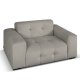 MICADONI Kendal sofa, 2 seter - antrasittgr flyel og svart bketre