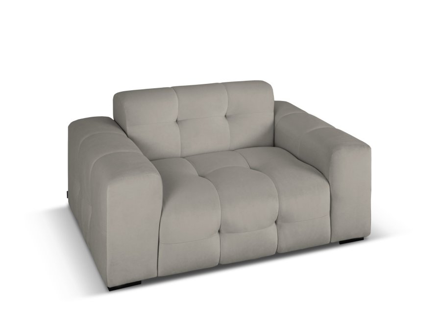 MICADONI Kendal sofa, 2 seter - antrasittgr flyel og svart bketre