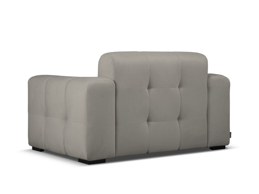 MICADONI Kendal sofa, 2 seter - antrasittgr flyel og svart bketre