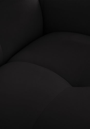 MICADONI Kendal sofa, 2 seter - svart flyel og svart bketre