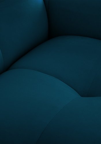 MICADONI Kendal sofa, 2 seter - bl flyel og svart bketre