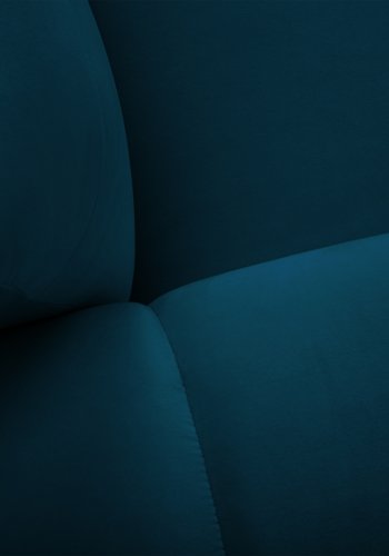 MICADONI Kendal sofa, 2 seter - bl flyel og svart bketre