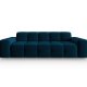 MICADONI Kendal sofa, 3 seter - bl flyel og svart bketre