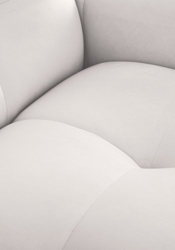 MICADONI Kendal sofa, 4 seter - gr flyel og svart bketre