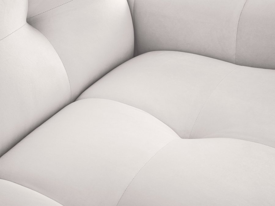 MICADONI Kendal sofa, 4 seter - gr flyel og svart bketre