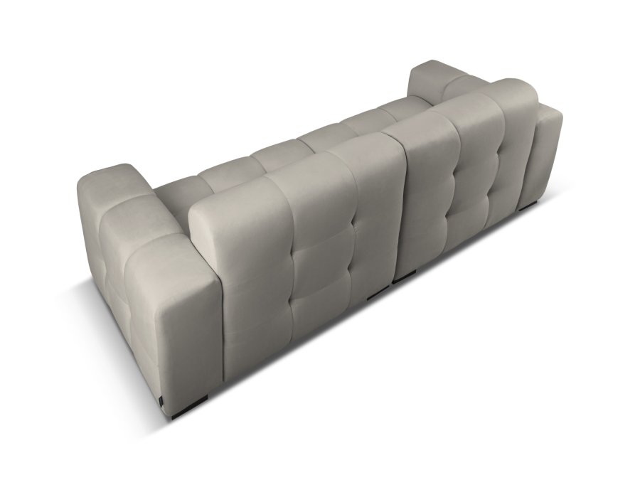 MICADONI Kendal sofa, 4 seter - antrasittgr flyel og svart bketre