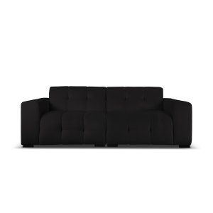 MICADONI Kendal sofa, 4 sder - sort fljl og sort bgetr
