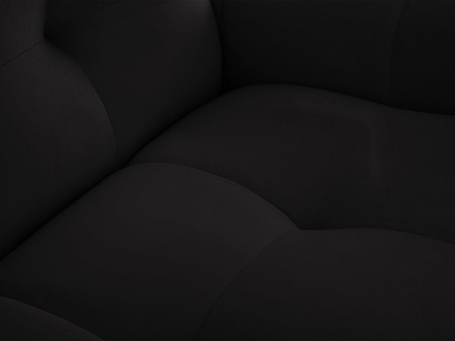 MICADONI Kendal sofa, 4 seter - svart flyel og svart bketre