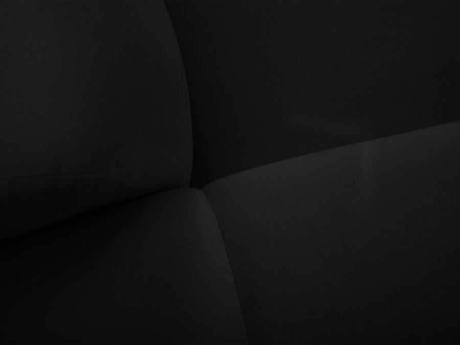 MICADONI Kendal sofa, 4 seter - svart flyel og svart bketre