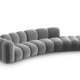 MICADONI Lupin Modul sofa, hyre, 5 seter - gr flyel og sort plast