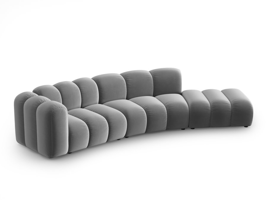 MICADONI Lupin Modul sofa, hyre, 5 seter - gr flyel og sort plast