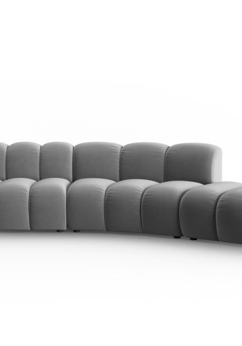 MICADONI Lupin Modul sofa, hyre, 5 seter - gr flyel og sort plast
