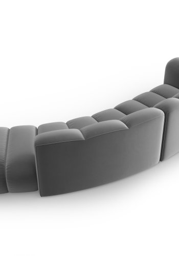 MICADONI Lupin Modul sofa, hyre, 5 seter - gr flyel og sort plast