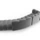 MICADONI Lupin Modul sofa, hyre, 5 seter - gr flyel og sort plast
